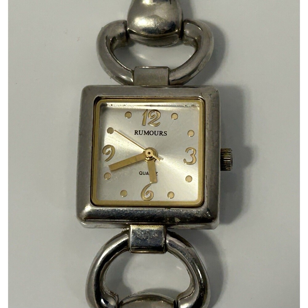 Rumours Watch Women Silver Tone Silver Dial Dainty Quartz 18mm Untested (As Is)